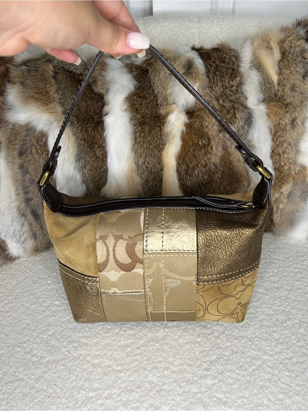 Coach Metallic Patchwork Leather Mini Bag